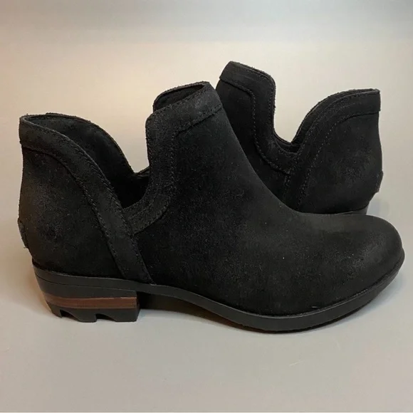 Sorel Lolla Cut Out Bootie’s  Women's Black  waterproof Suede Leather size 8 - Picture 3 of 6